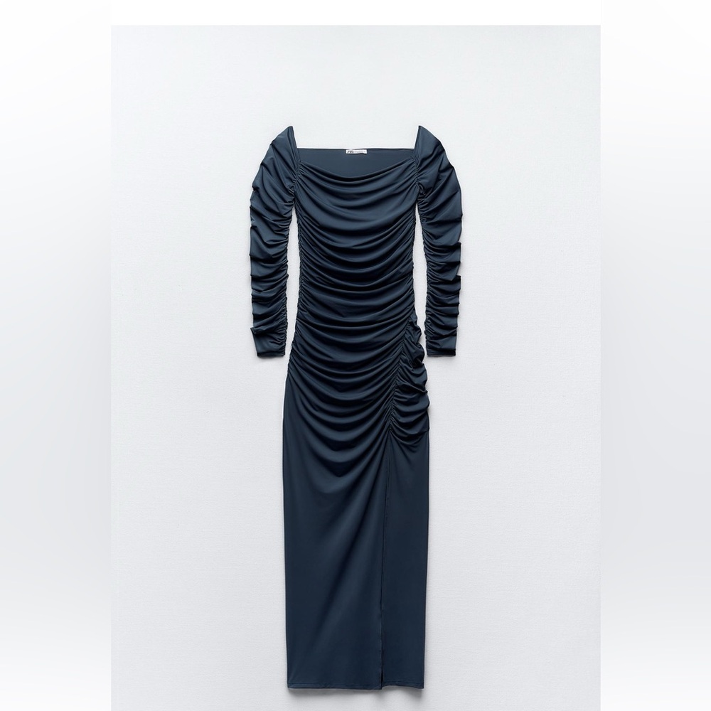 Zara Midnight Blue Long Sleeve Dress